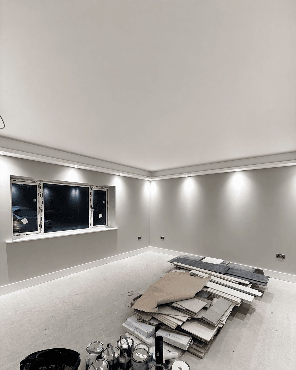 Interior room after painting and decorating